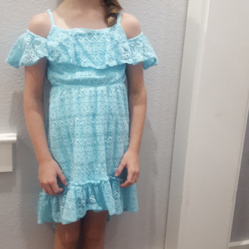Blue lace girls dress